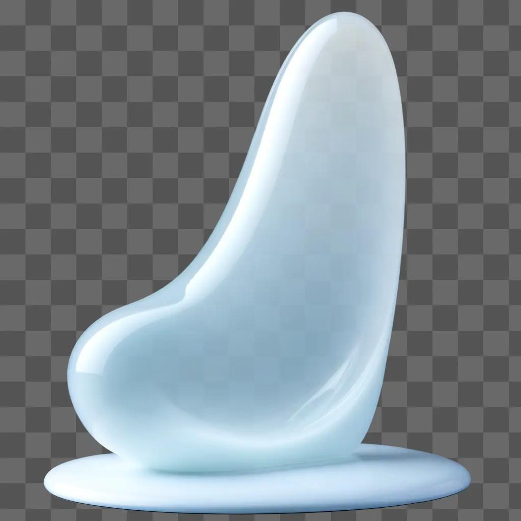 white transparent object with a curved edge