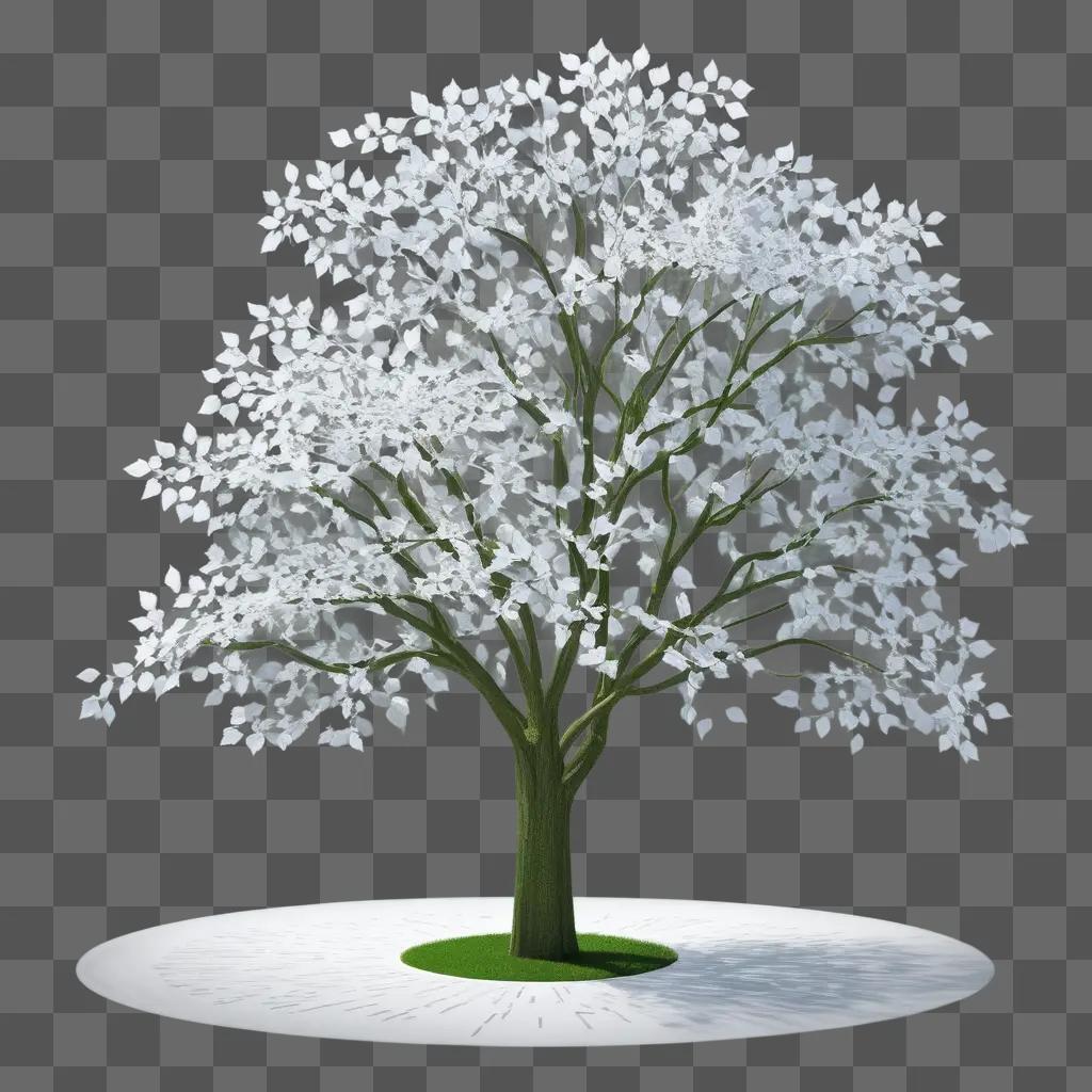 white tree with a white rtree