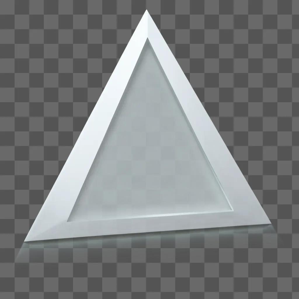 white triangle is displayed against a transparent background