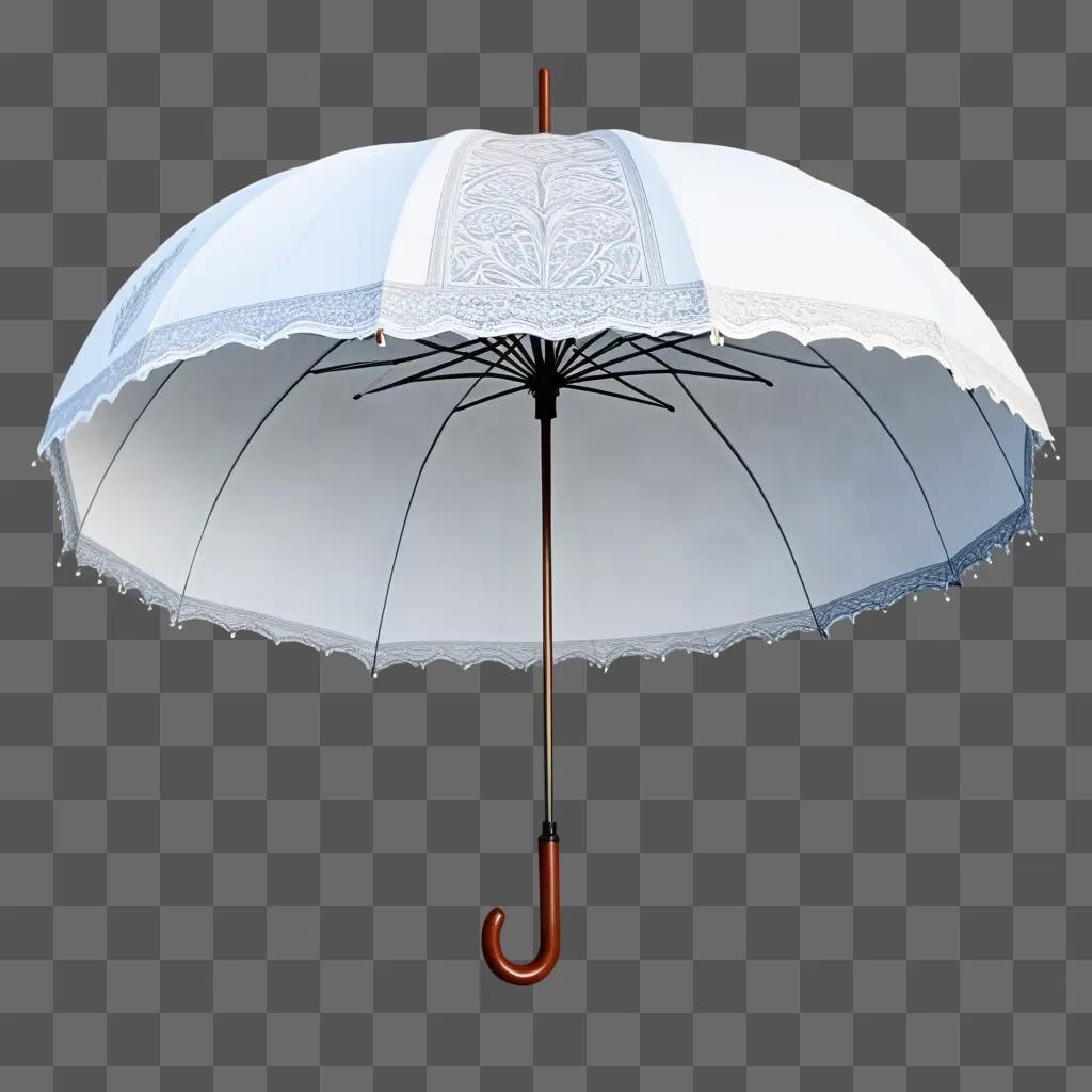 white umbrella is shown in a sketch