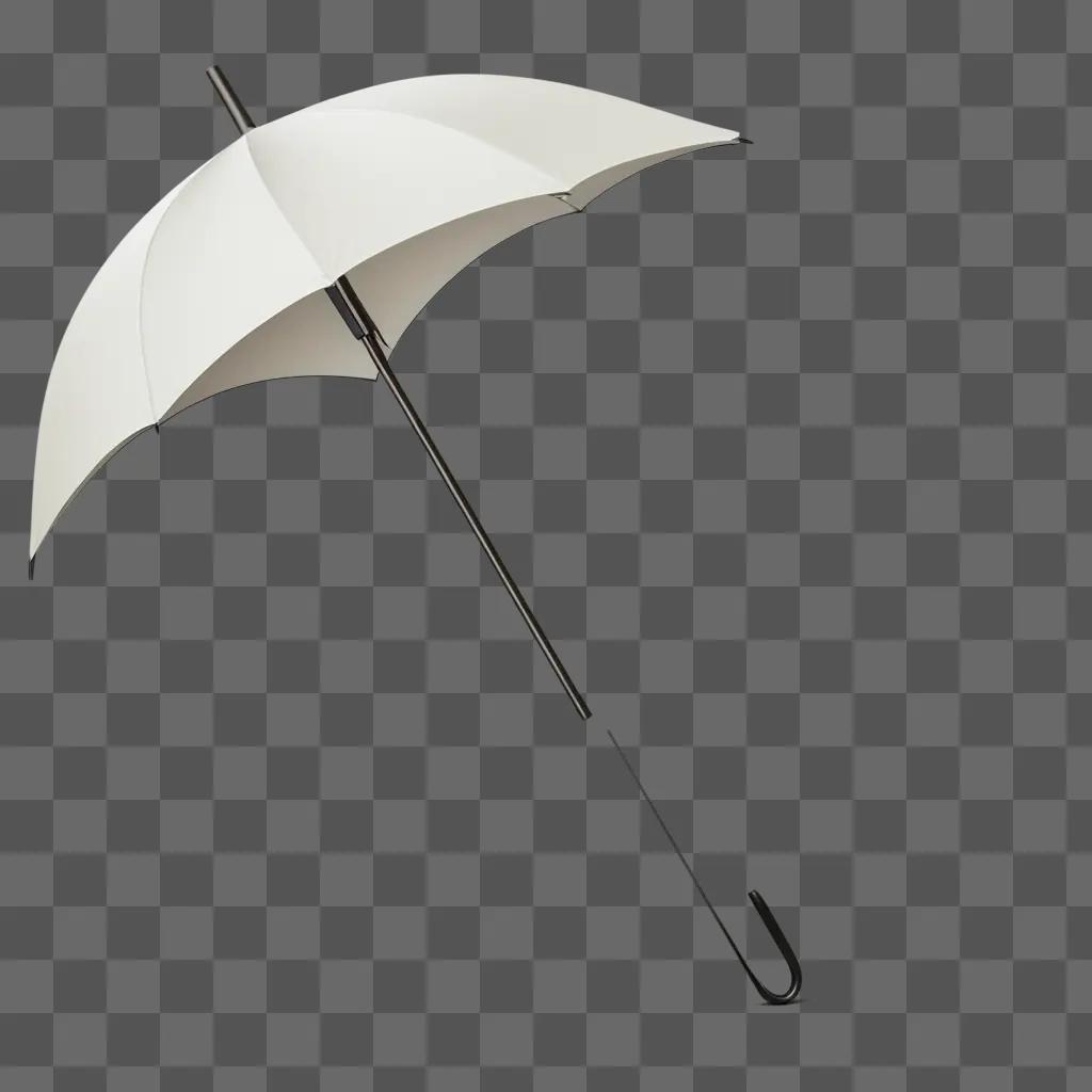 white umbrella sits on a white background