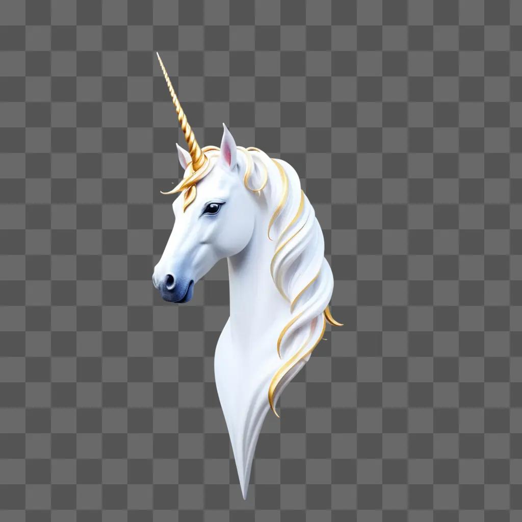 white unicorn horn with gold accents