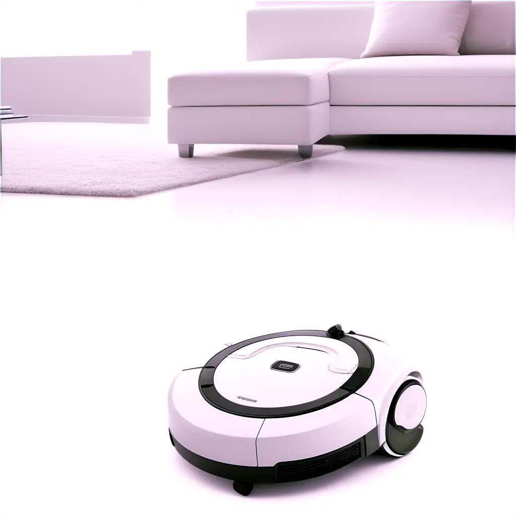 white vacuum cleaner sits on the floor in a white room