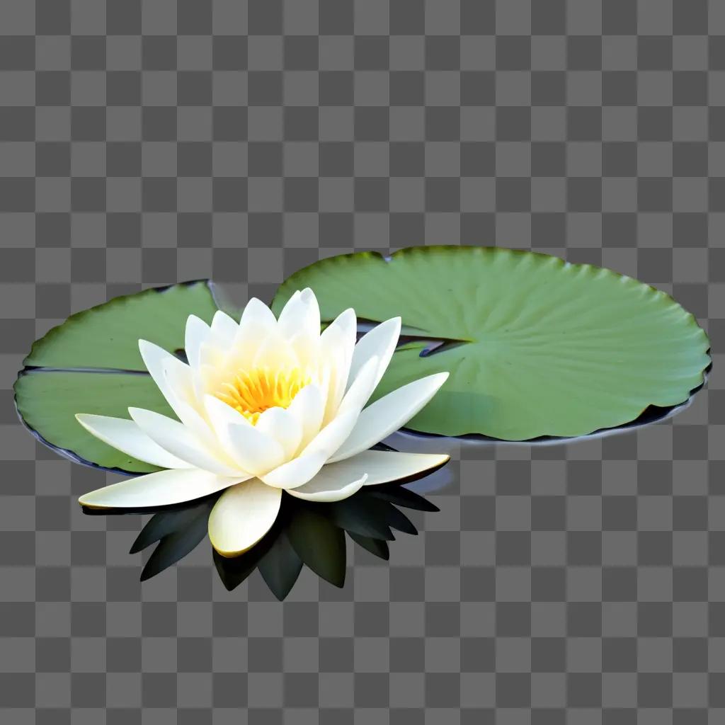 white water lily with green leaves on a pond