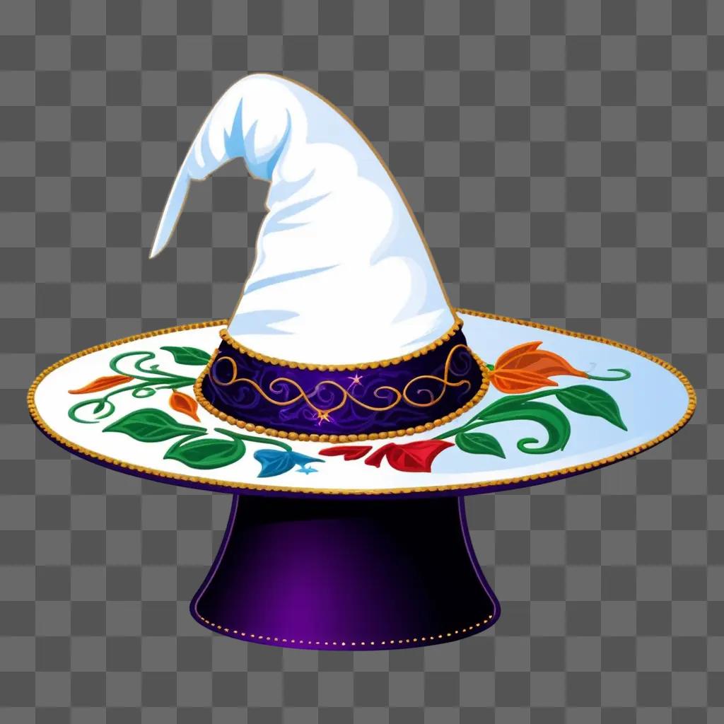 witch hat on a plate with purple rim