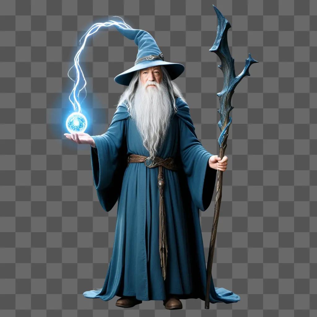 wizard with a staff and a glowing orb