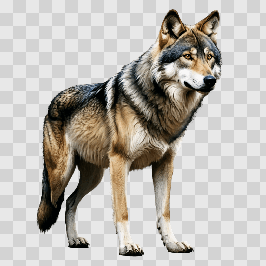 wolf drawing realistic A wolf with a brown and black coat