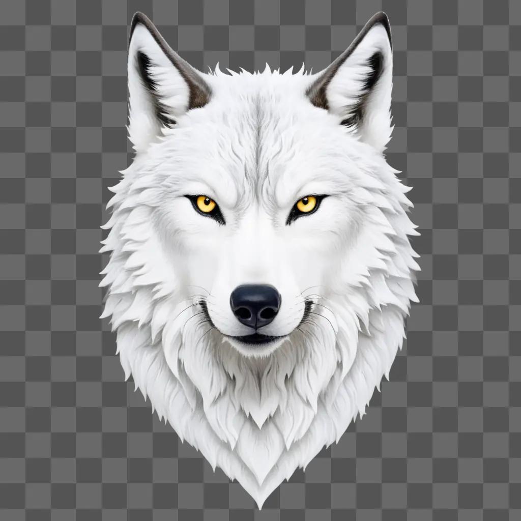 wolf head in a gray background