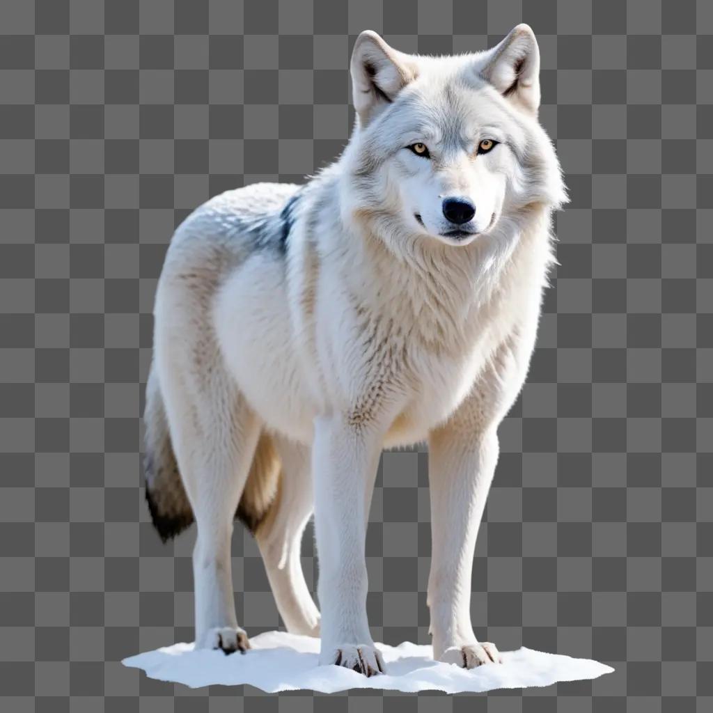 wolf standing in a white background