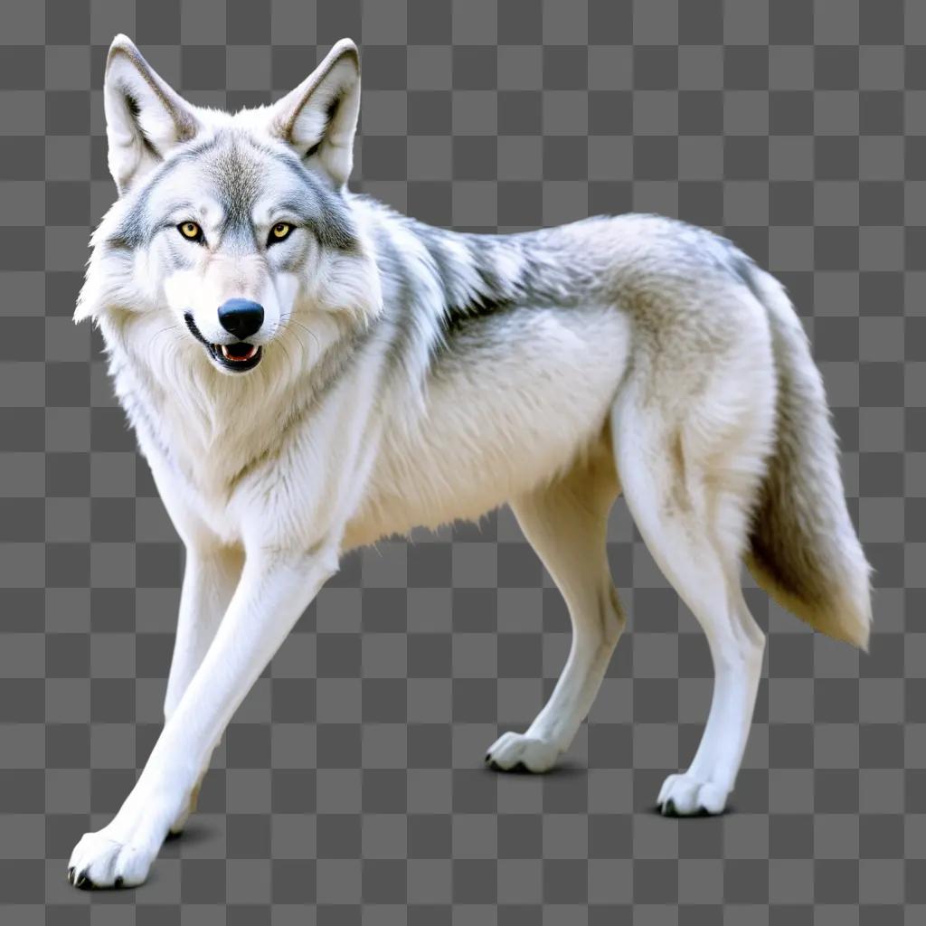 wolf with long ears and eyes looking at the camera