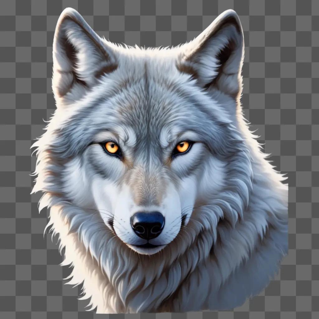 wolfs face is highlighted in the image