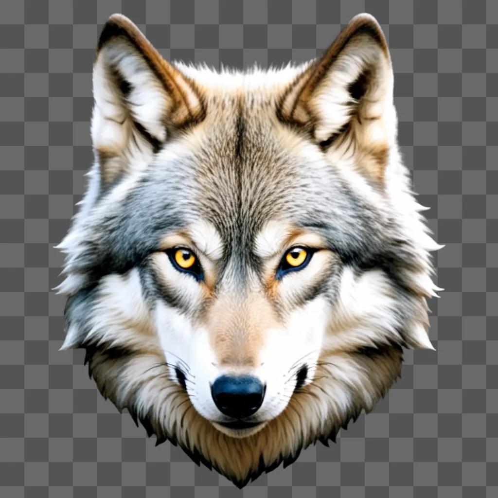 wolfs face with a blue background