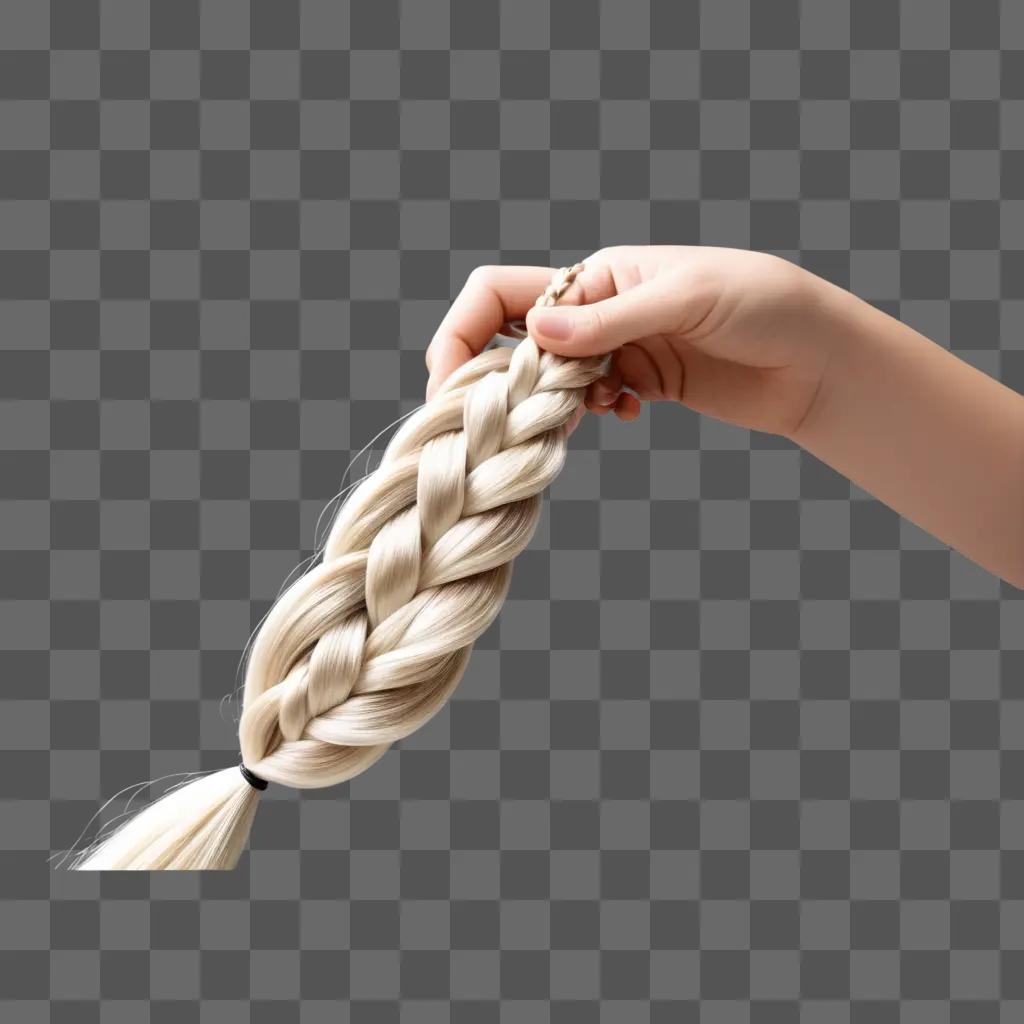 woman holding a braid of hair in her hand