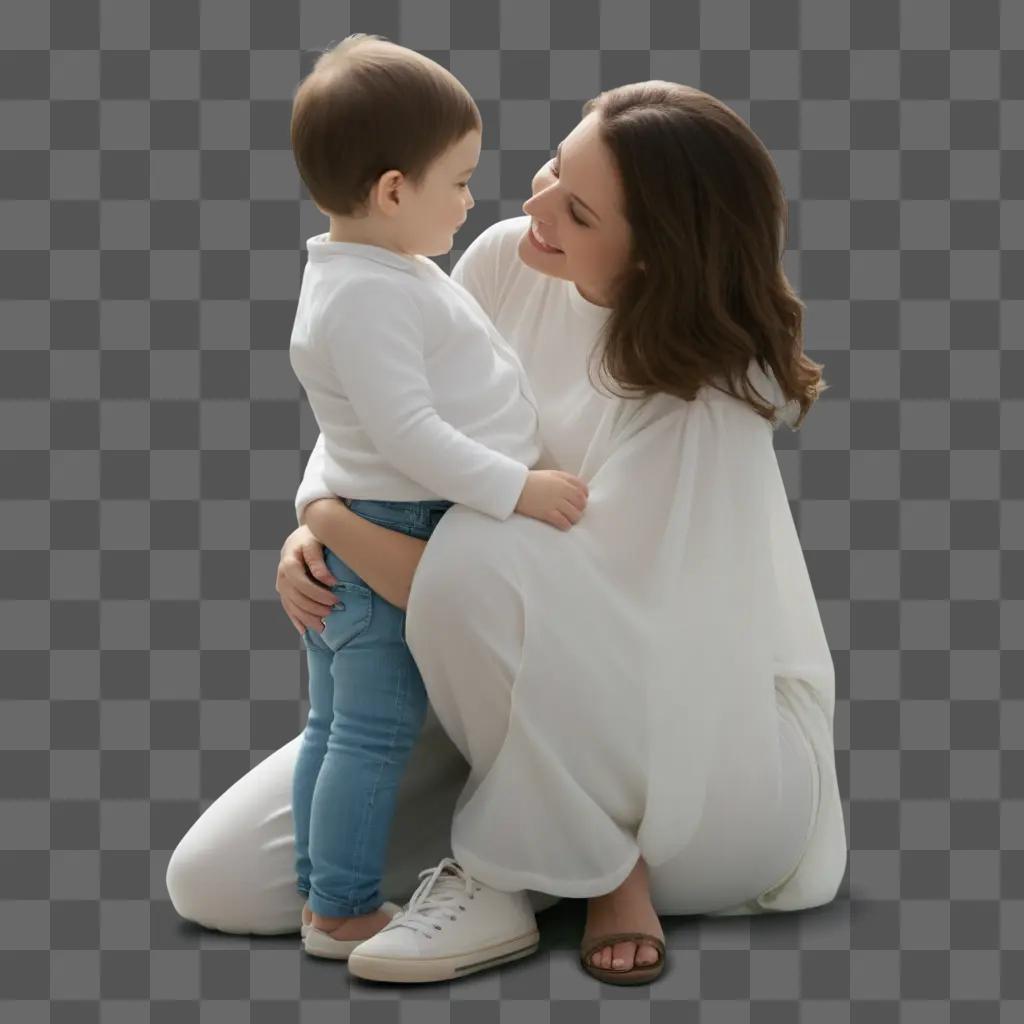 woman holding a child in her lap