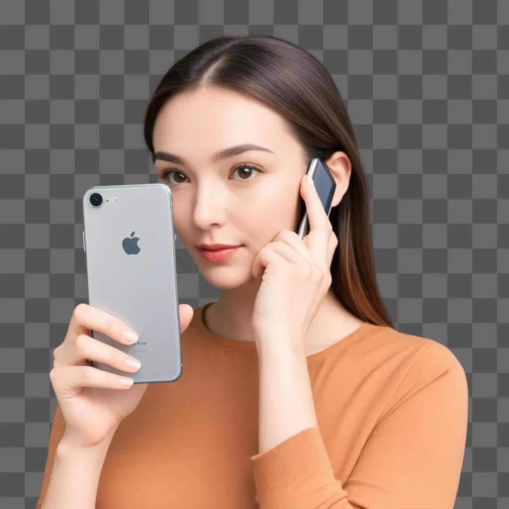 woman holding a silver phone in her hand