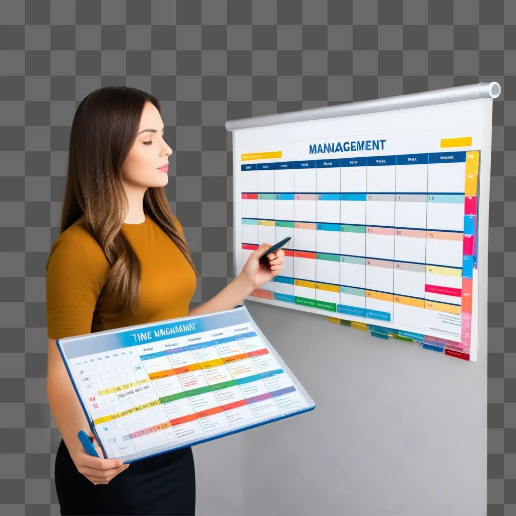 woman holding a time management calendar