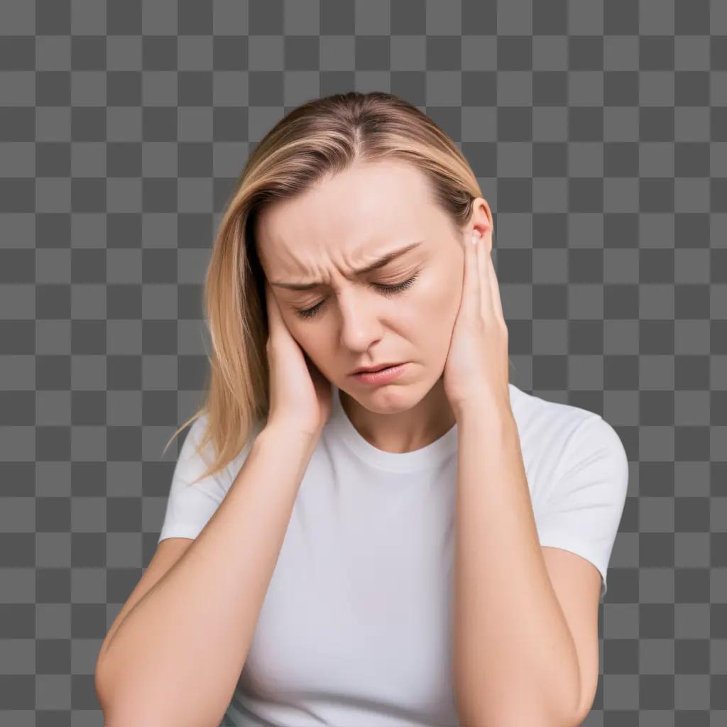 woman holding her ears to relieve pain