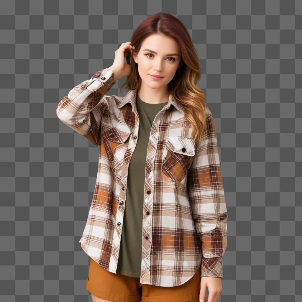 woman in a flannel shirt poses for a photo