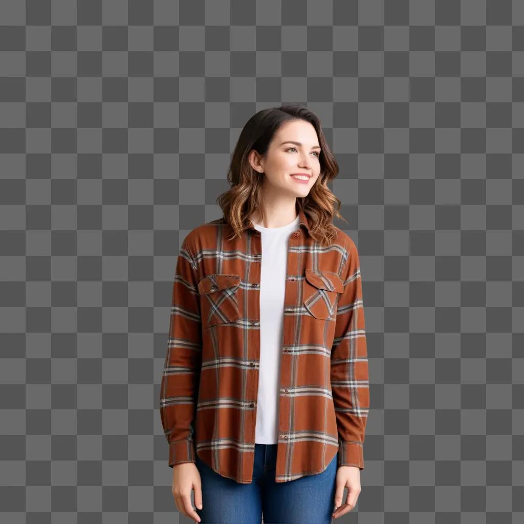 woman in a plaid flannel shirt