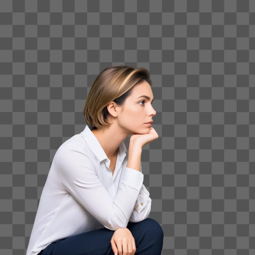 woman in a white shirt questioning life