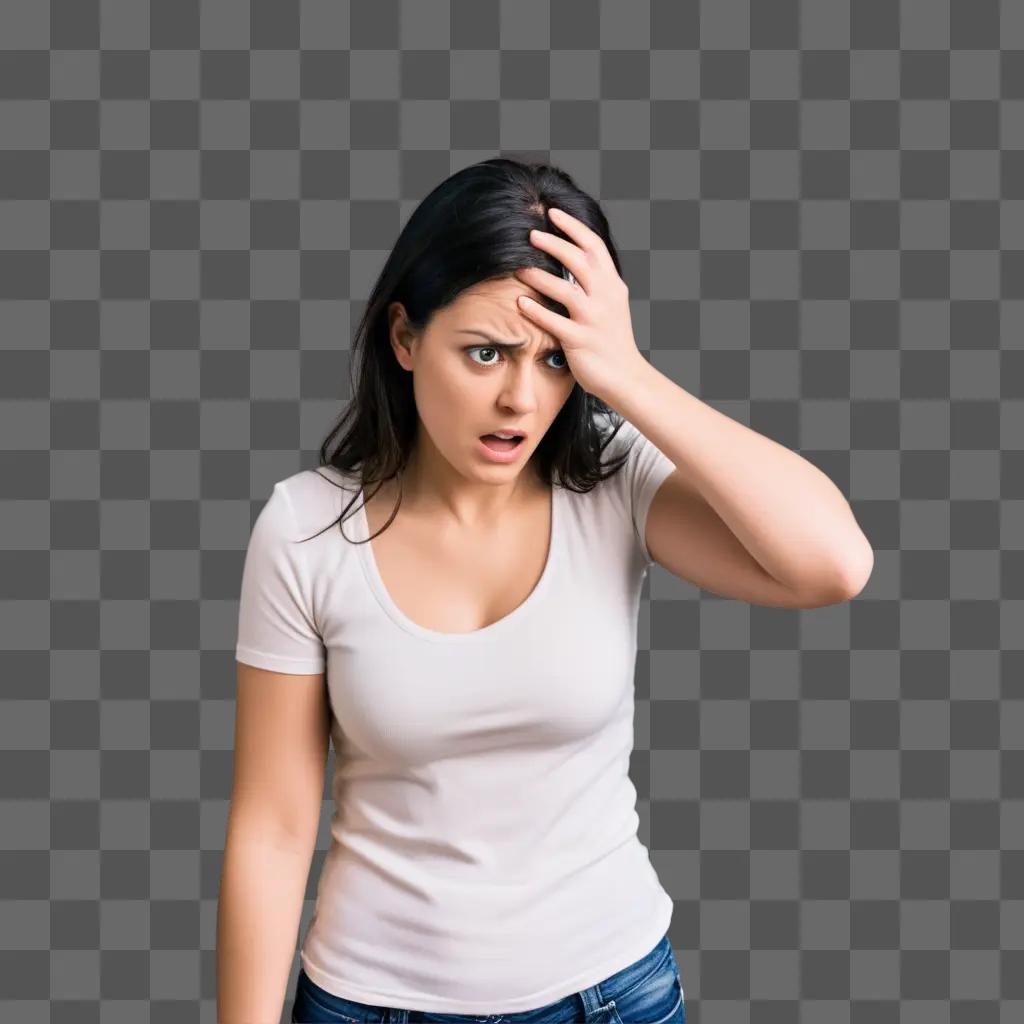 woman in distress stares at the wall