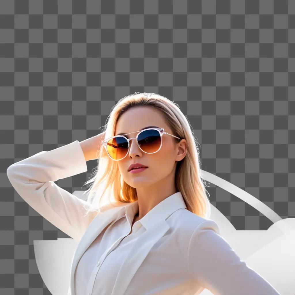 woman in sunglasses is transparent