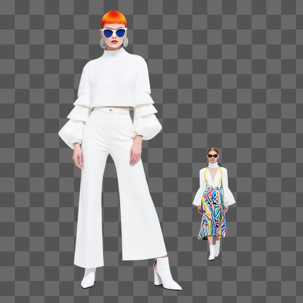 woman in white clothing and sunglasses