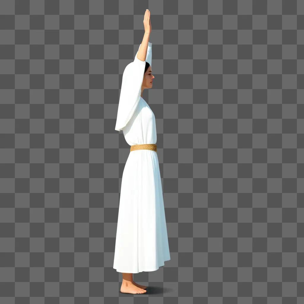 woman in white practices yoga