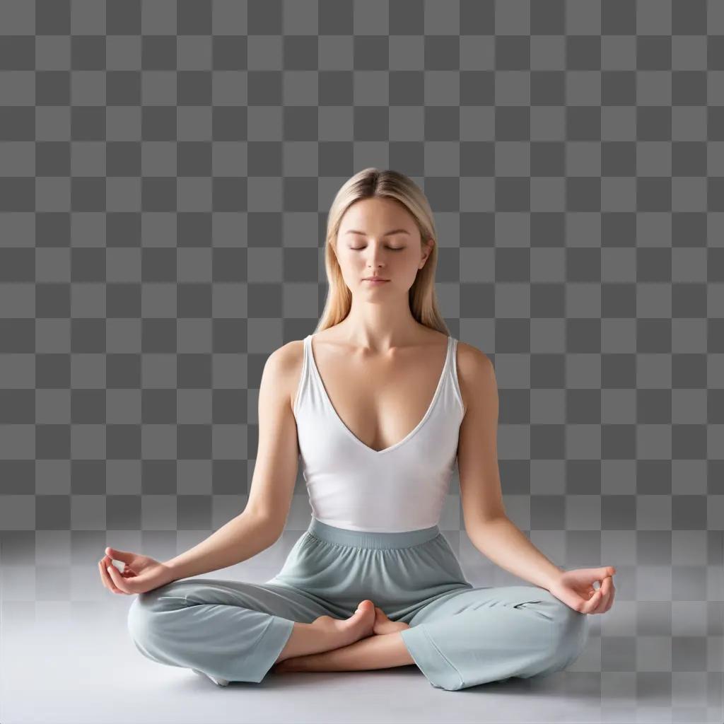 woman meditates in a lotus position