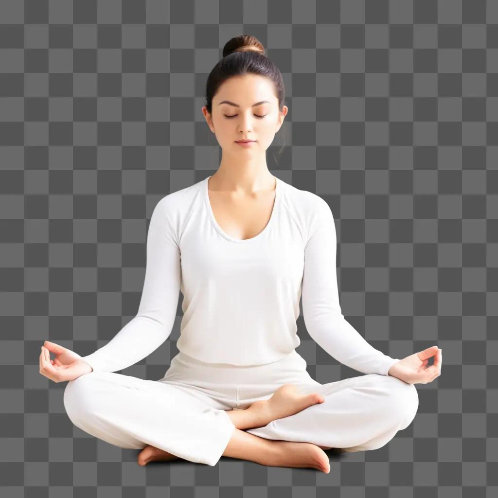 woman meditates in a lotus position