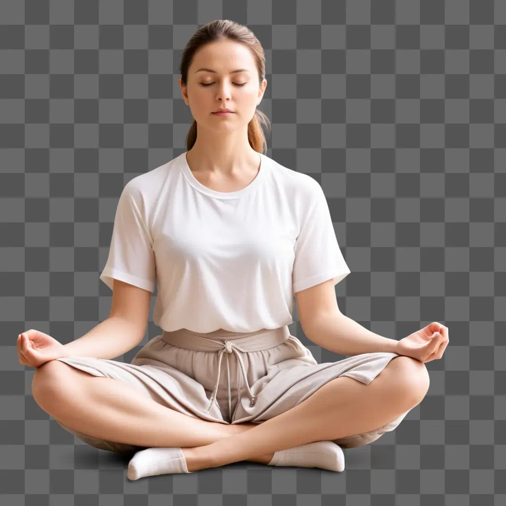 woman meditates in a yoga pose