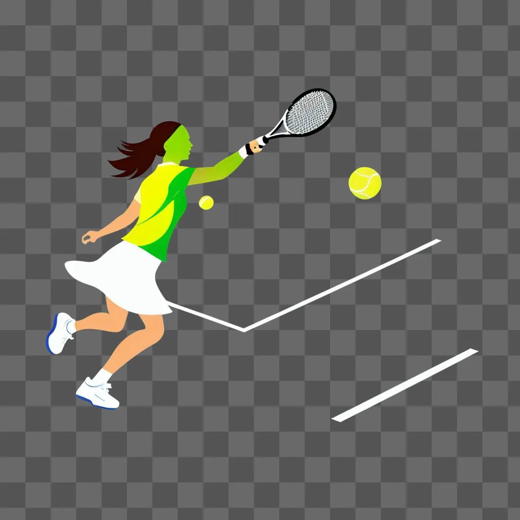 テニスボールとラケットでテニスをする女性
