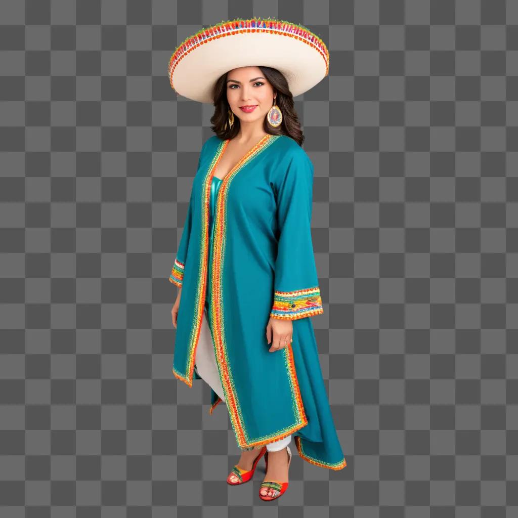 woman poses with a colorful Mexican outfit