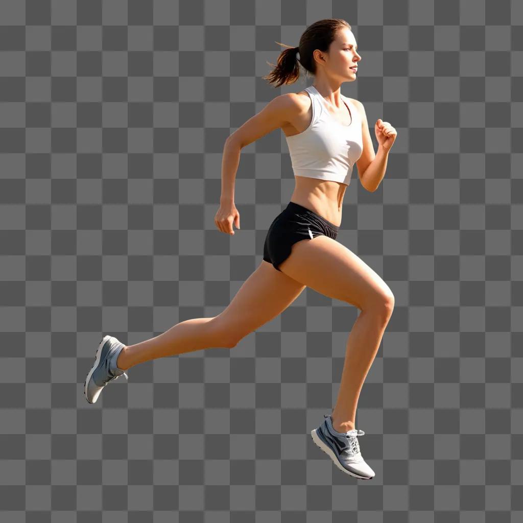 woman running in a free-flowing pose