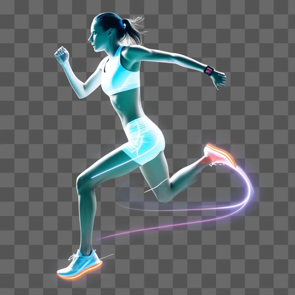 woman running with a transparent background