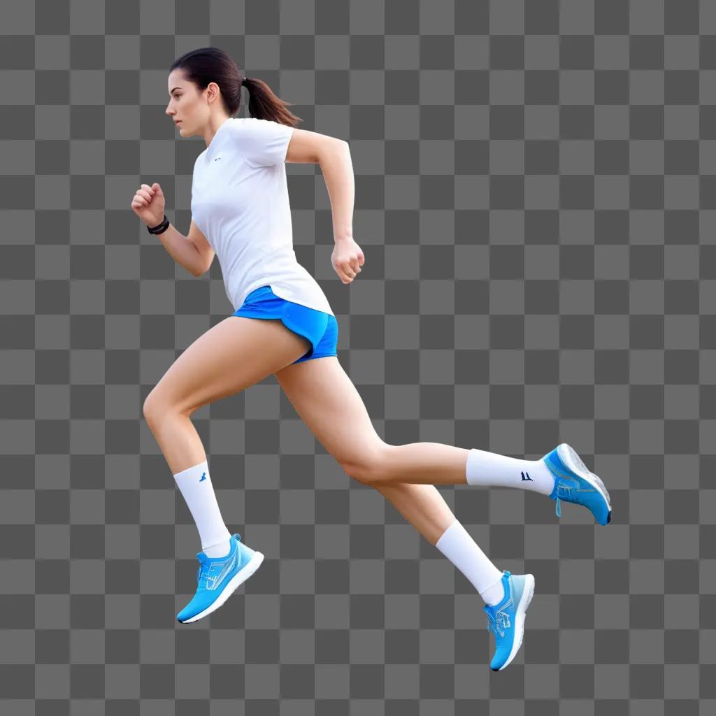 woman running with blurry transparency