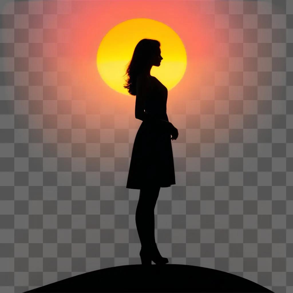 woman silhouetted against a sunset