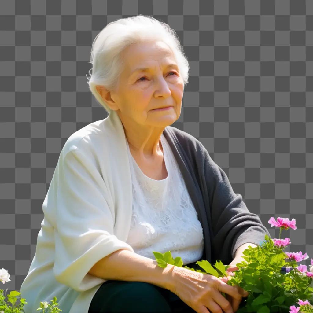 woman sits with her hands in her lap