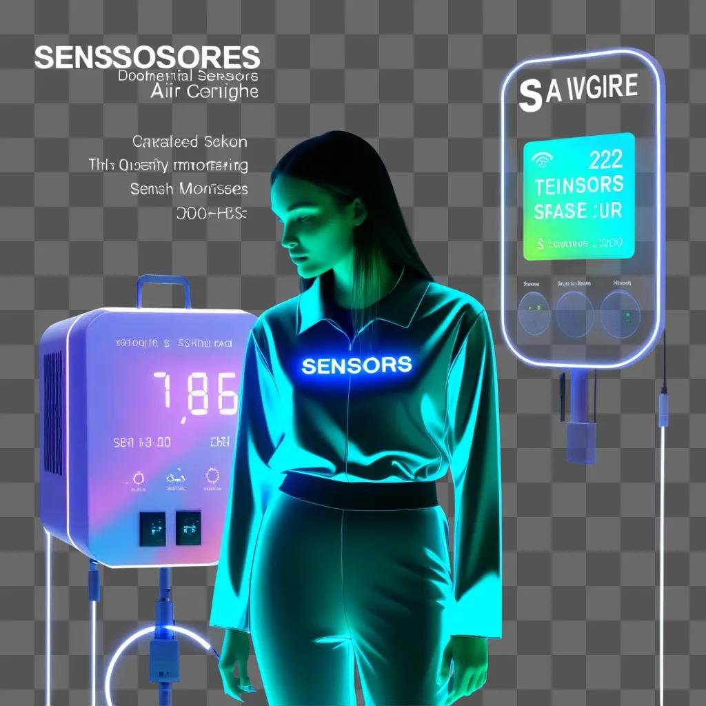 woman standing near a neon sign that says Sensores