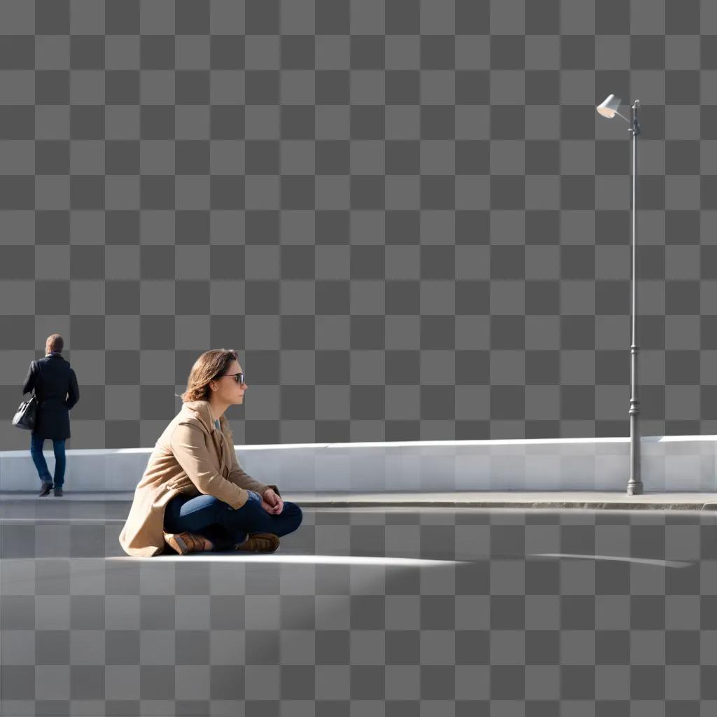 woman waiting for her turn to walk