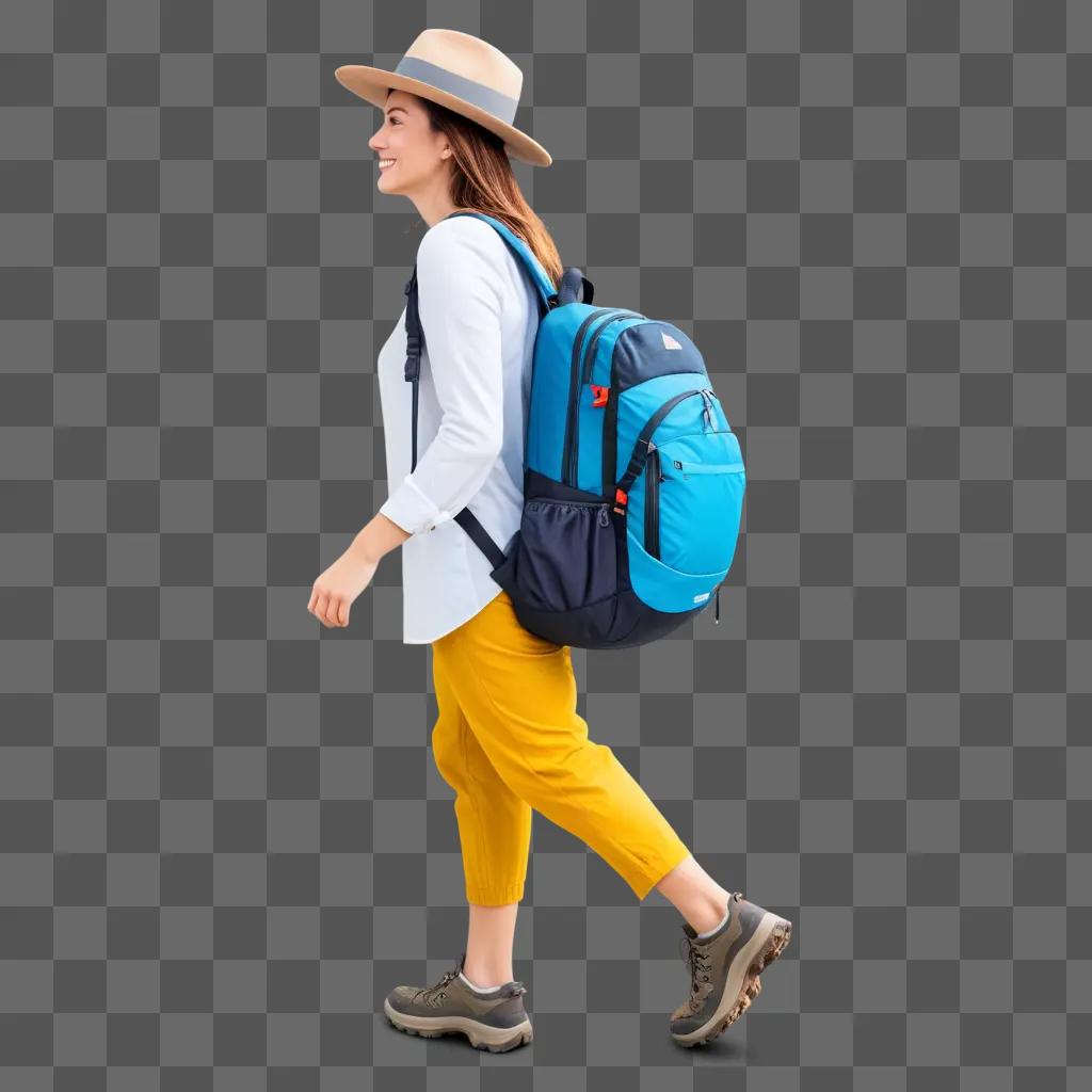 woman with a backpack on a trip