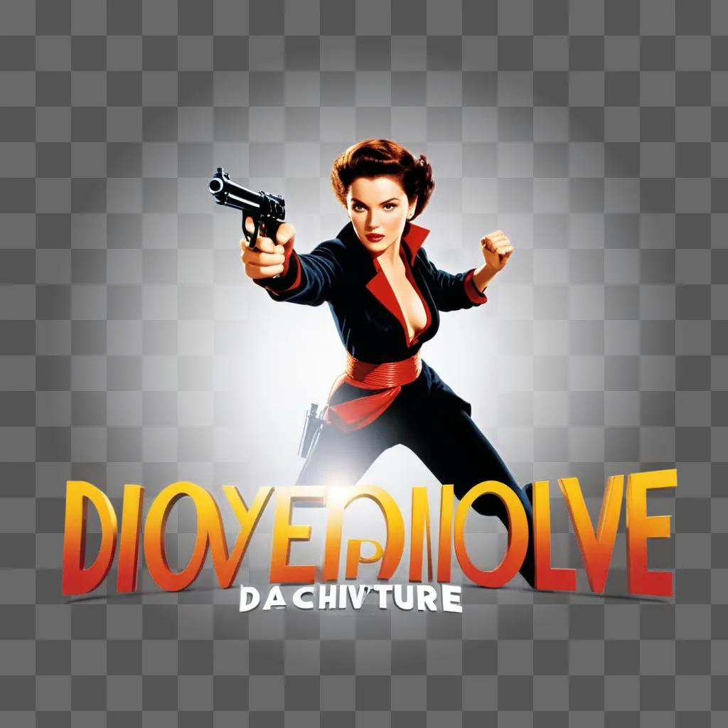 woman with a gun on a movie poster