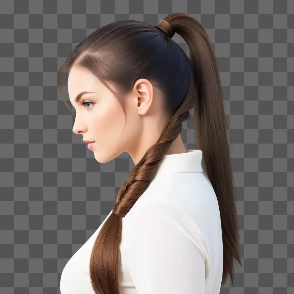 woman with a long ponytail on her head