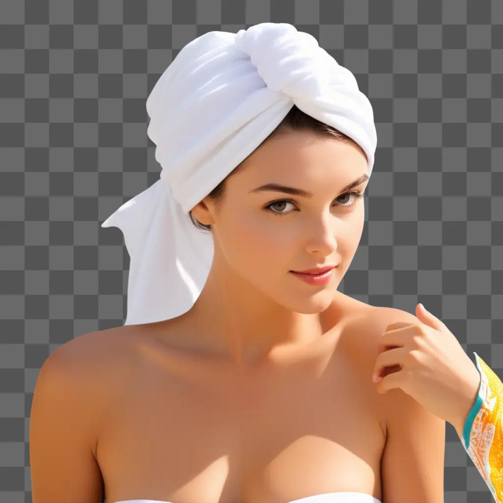 woman with a towel wrapped around her head