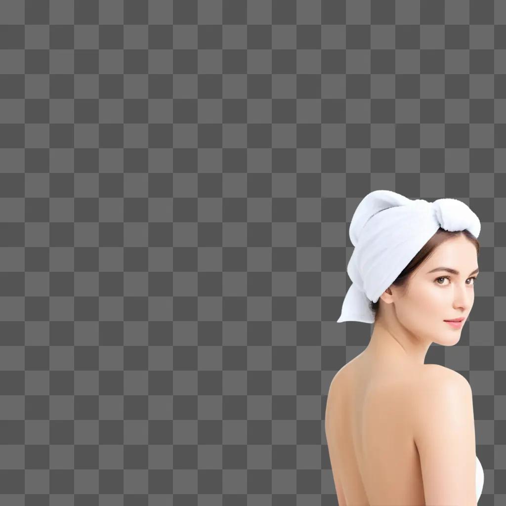 woman with a white head towel on her head