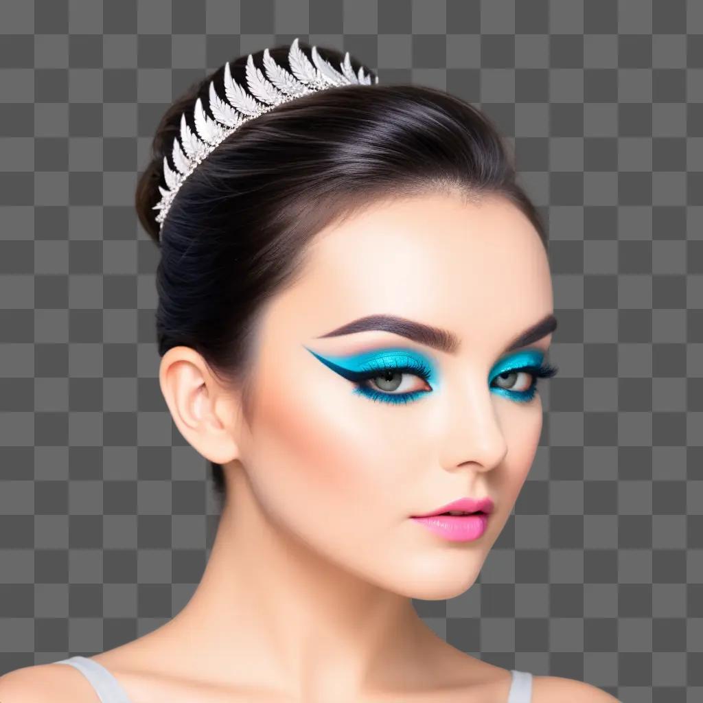 woman with blue eye makeup and a crown