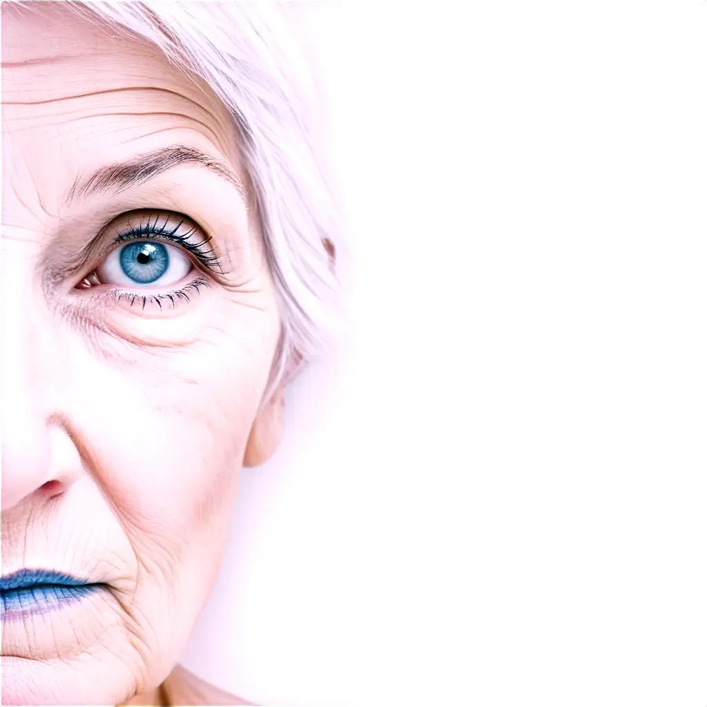 woman with blue eyes ages gracefully