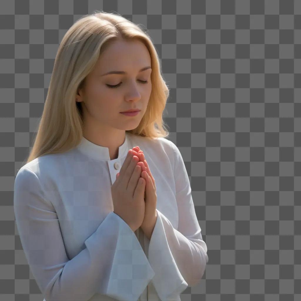 woman with closed hands praying