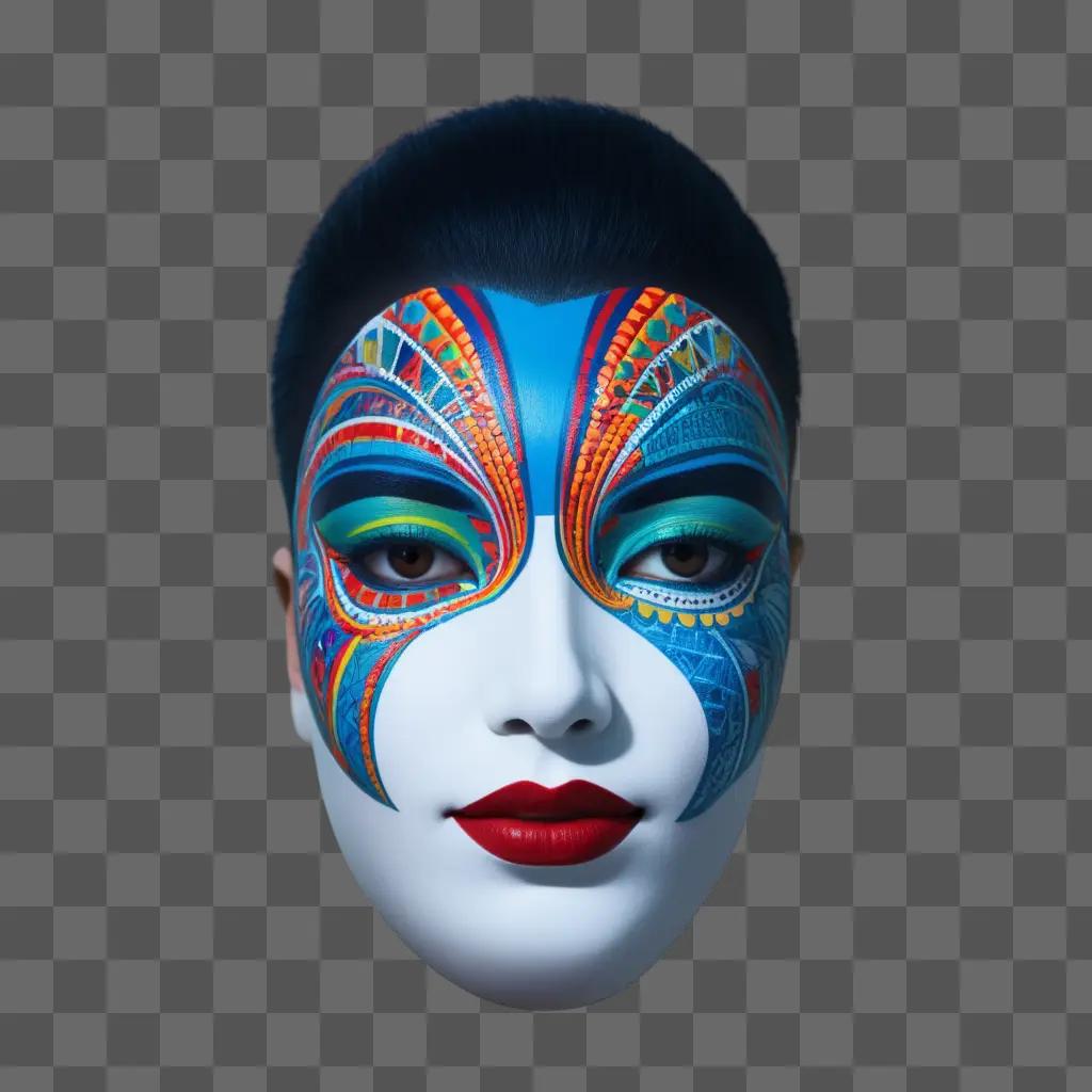 woman with colorful face paint reveals her identity