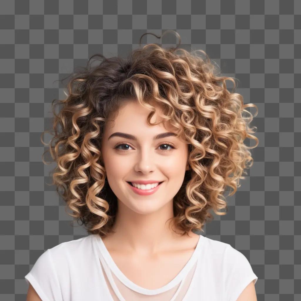woman with curly hair is smiling